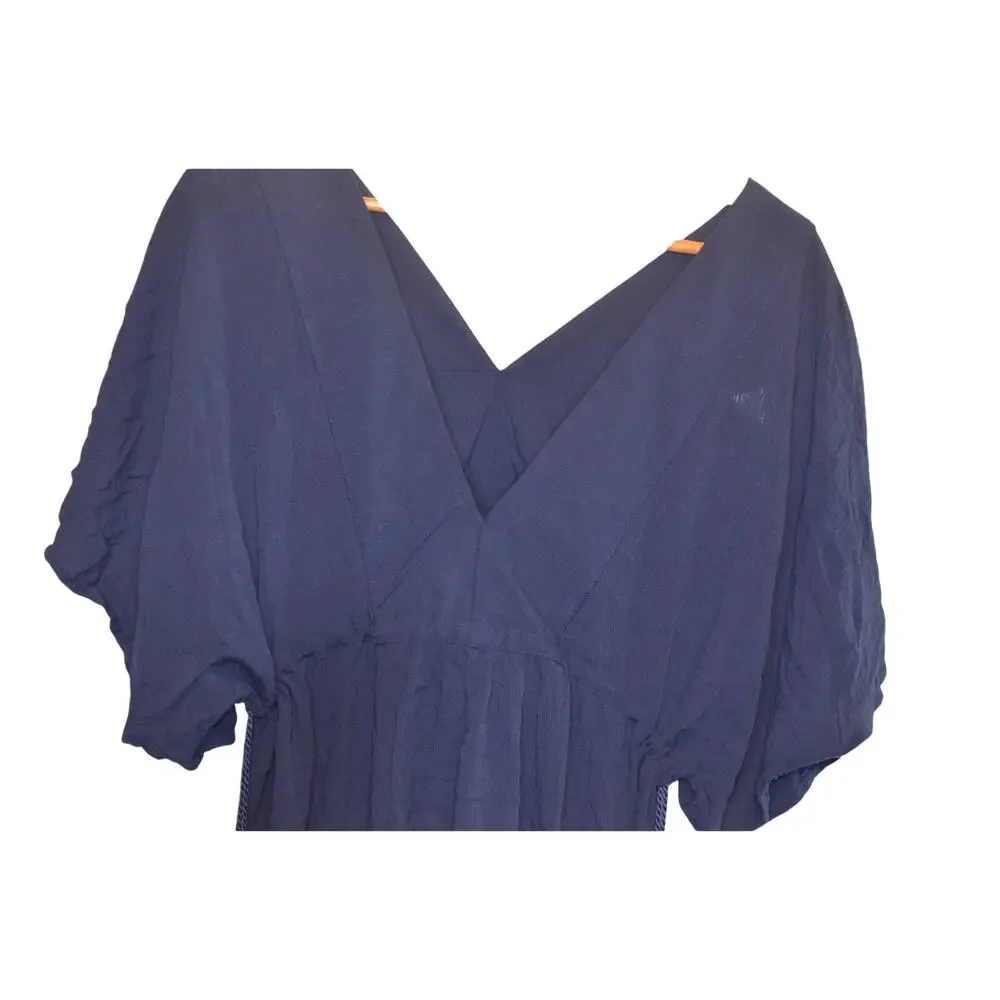 Lauren Ralph Lauren Lauren by Ralph Lauren Crinkle Rayon Tunic In Navy